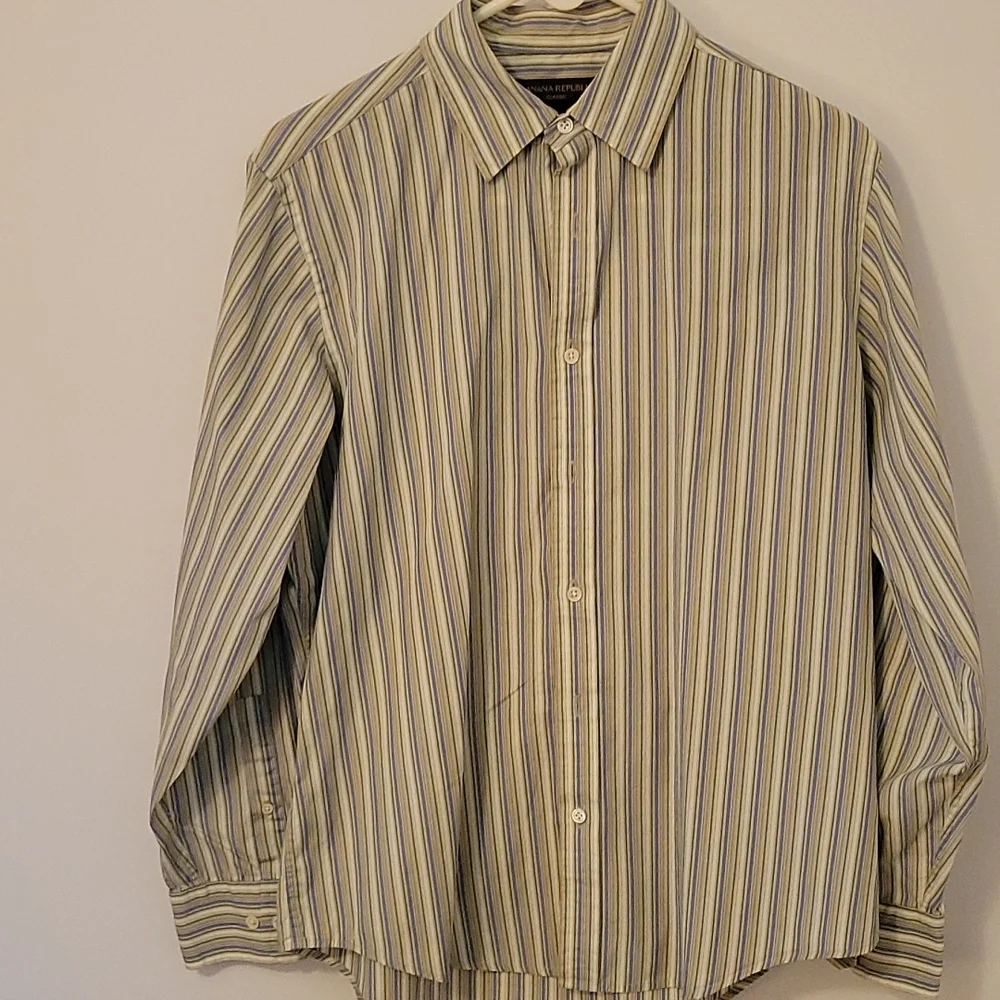 Banana Republic Striped Button Down Shirt, Size Medium